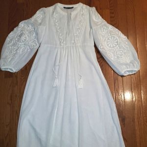 Zara white linen midi dress